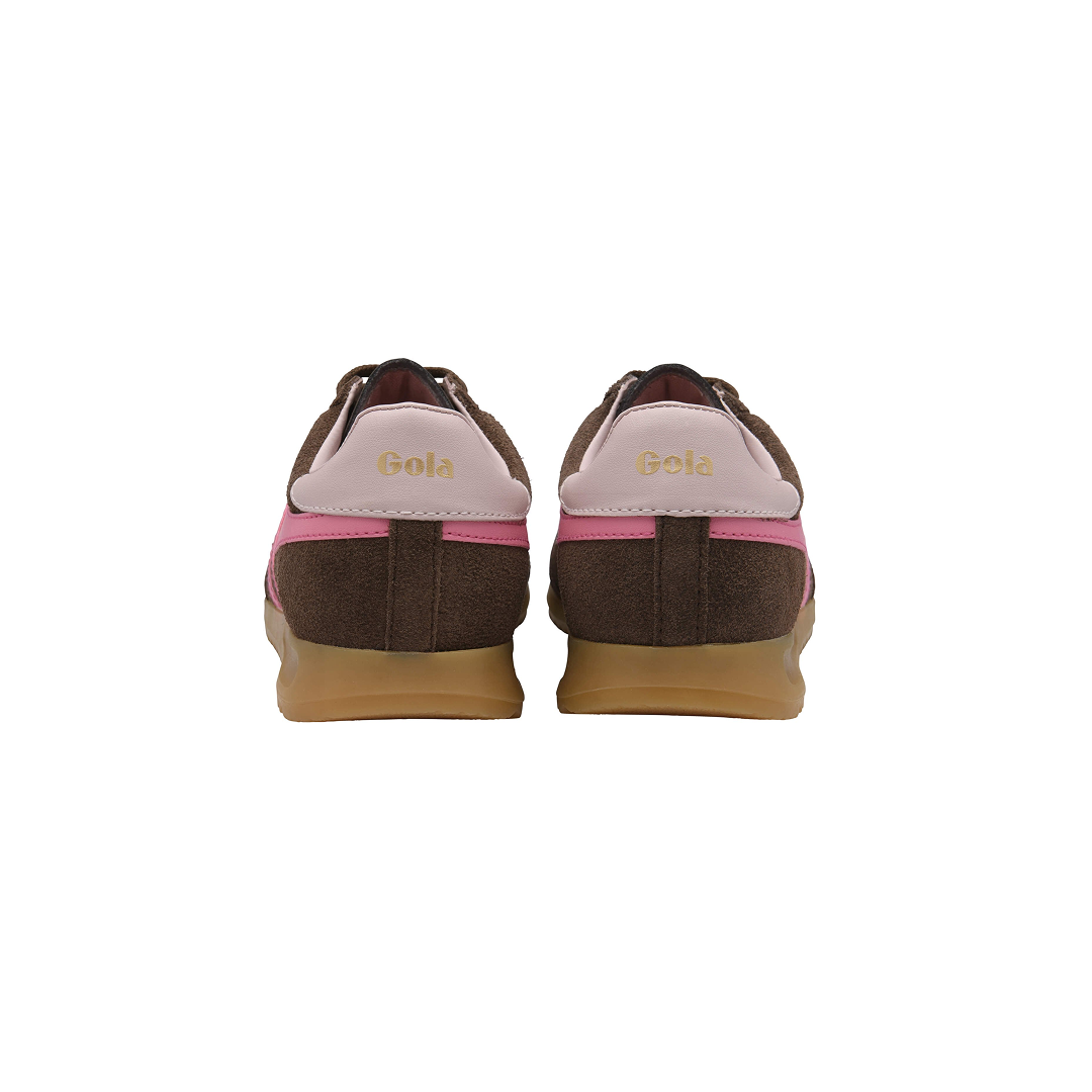 Gola Women's Torpedo Trainer Dark Brown/Fluro Pink/Chalk Pink Sneakersy Damskie Brązowe