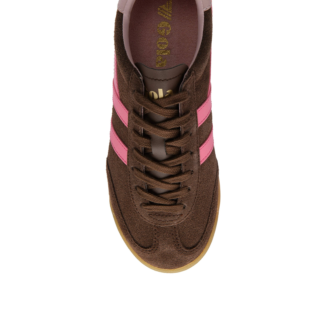 Gola Women's Torpedo Trainer Dark Brown/Fluro Pink/Chalk Pink Sneakersy Damskie Brązowe