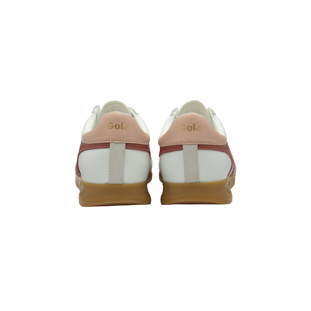 Gola Women's Torpedo Leather Trainer White/Clay/Pearl Pink Sneakersy Damskie Białe Bordowe