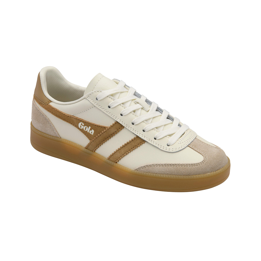 Gola Women's Viper Leather Trainer Off White/Bone/Light Caramel/Gum Sneakersy Damskie Beżowe