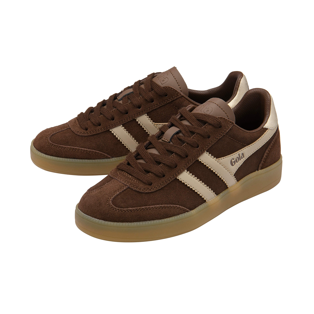 Gola Women's Viper Trainer Dark Brown/Bone/Gold/Gum Sneakersy Damskie Brązowe