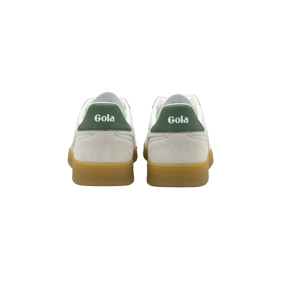 Gola Women's Viper Leather Trainer White/White/Evergreen/Gum Sneakersy Damskie Białe Zielone