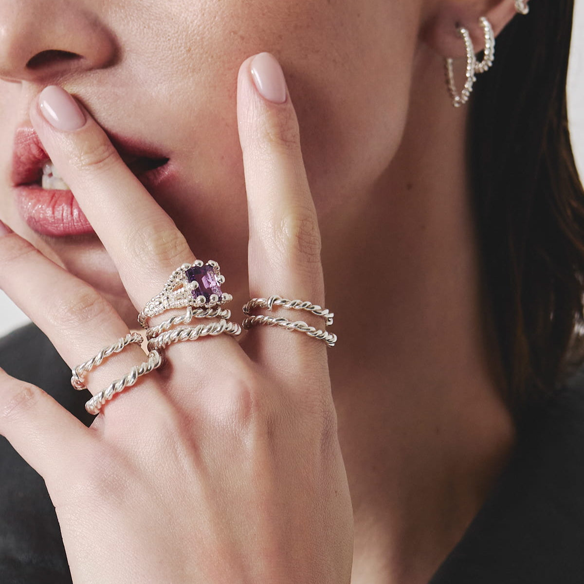 Maar Pierścionek Amet ring Srebrny