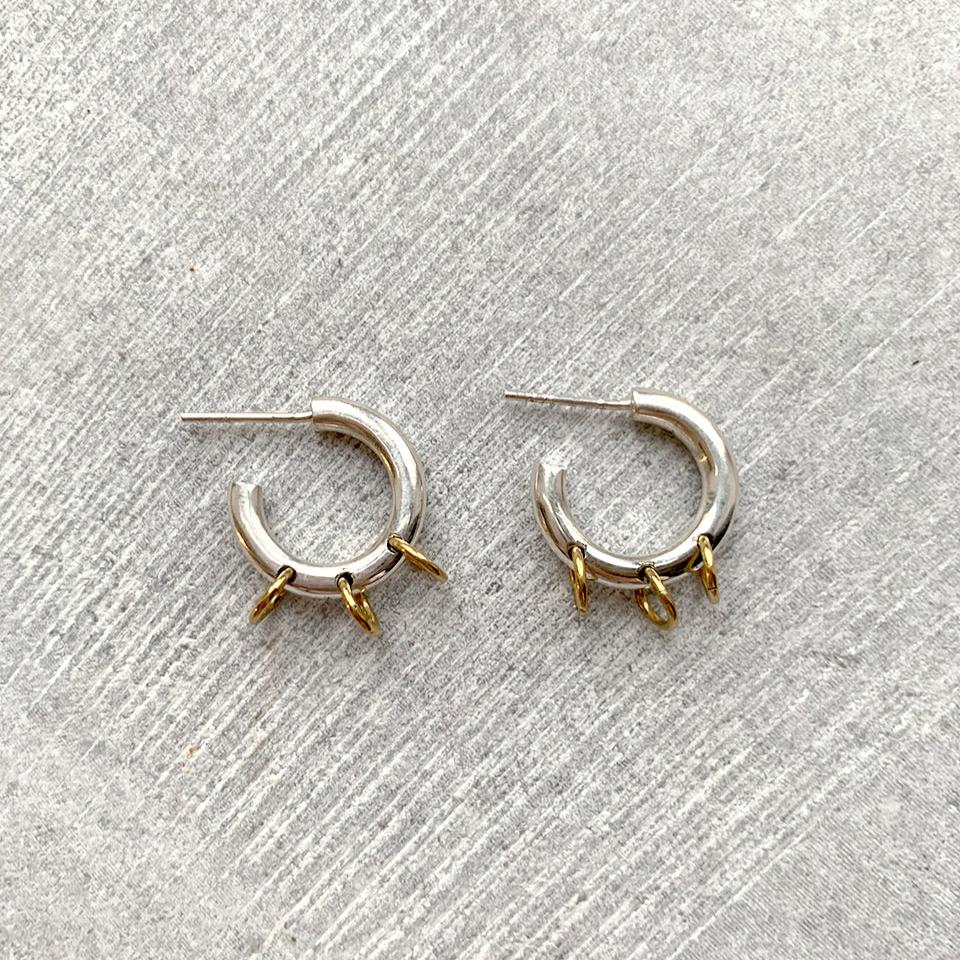 Maar Kolczyki Lucky srebrne ze złotym