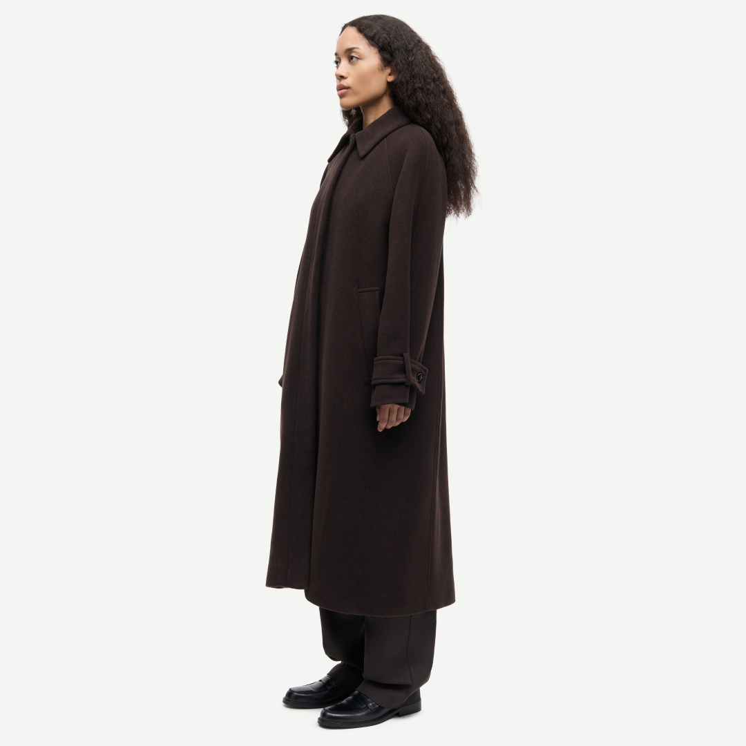 SAMSØE SAMSØE - ALMA COAT PŁASZCZ ZIMOWY BRĄZOWY