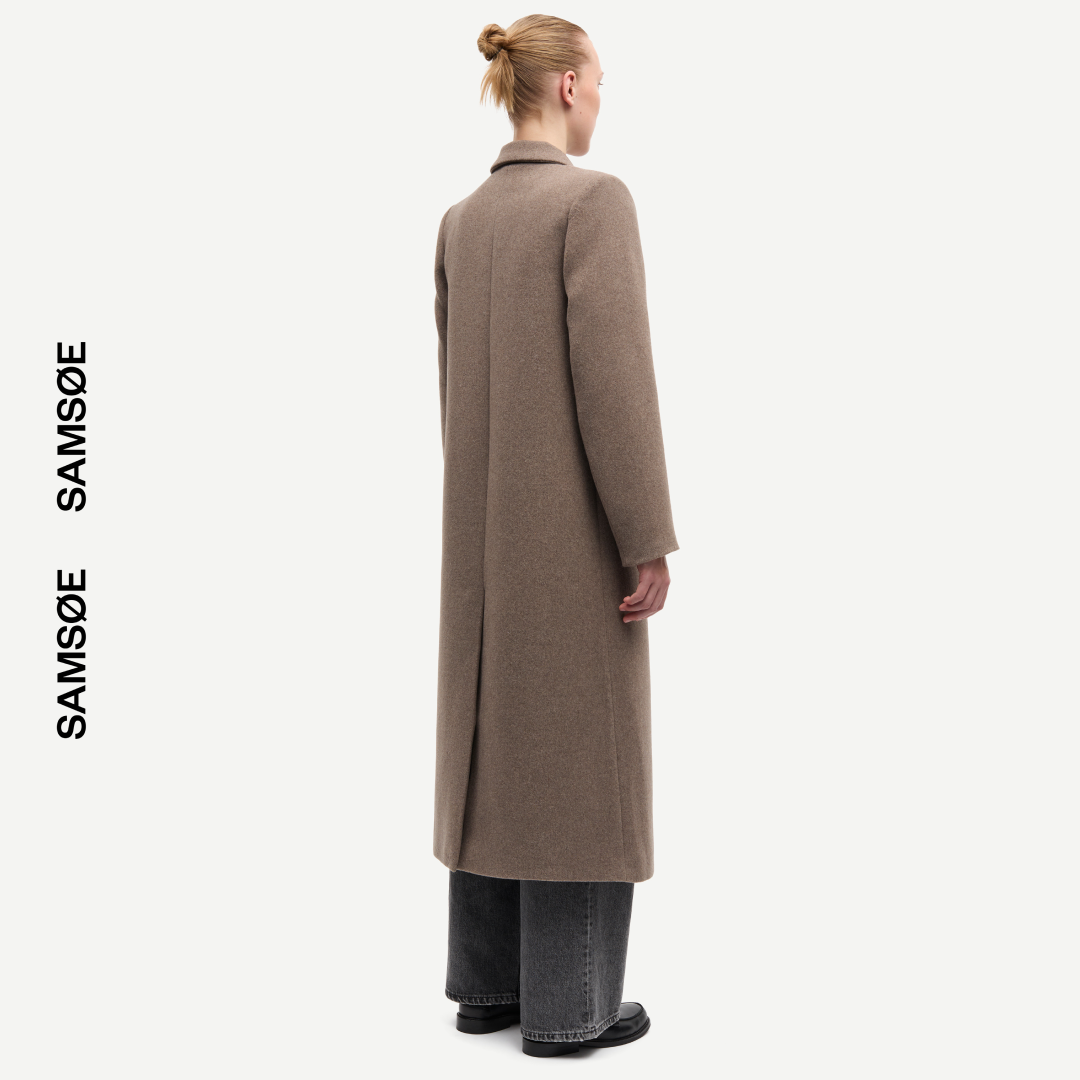 SAMSØE SAMSØE - FALCON COAT PŁASZCZ BEŻOWY