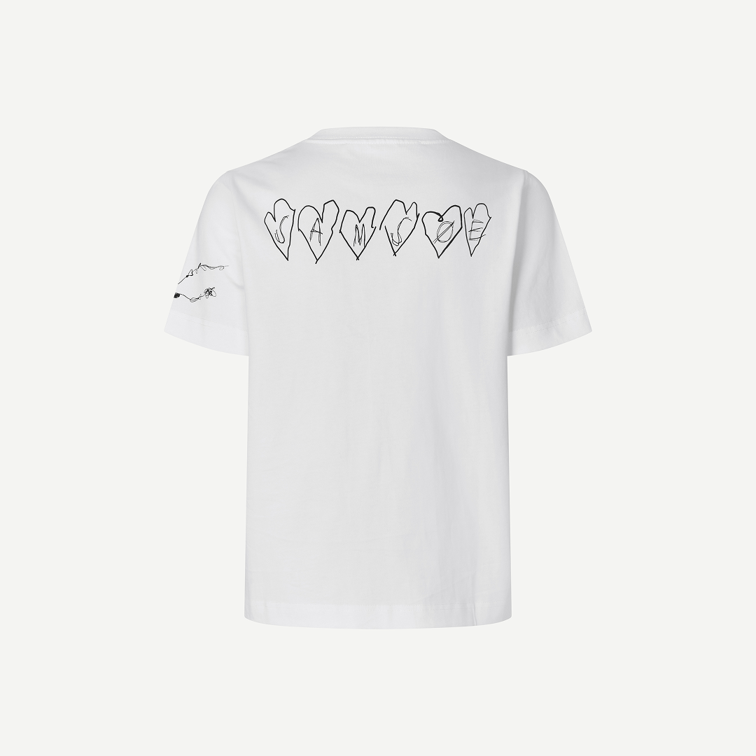 SAMSØE SAMSØE - SACAMINO T-SHIRT BIAŁY SCRIBBLES