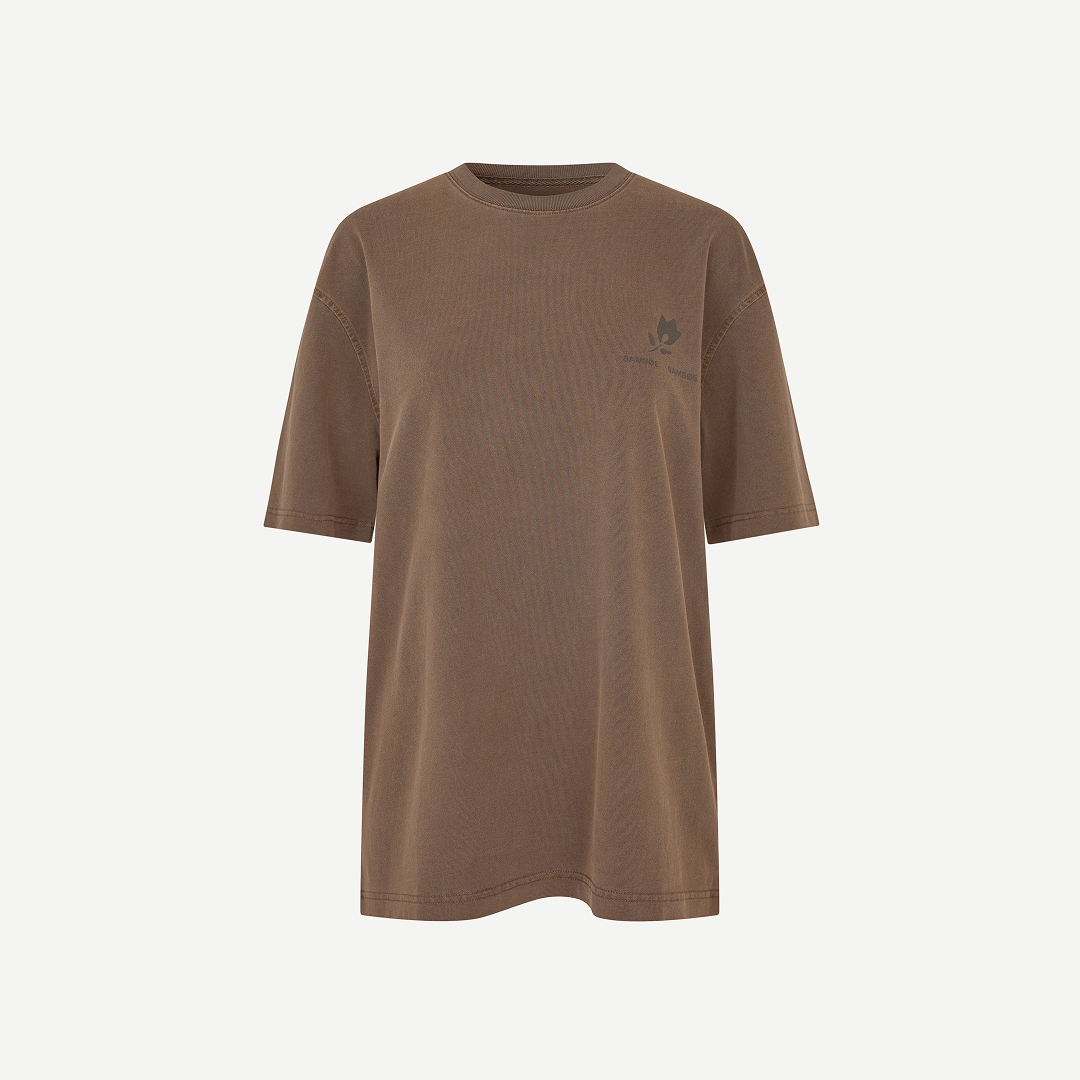 SAMSØE SAMSØE - SACOHEN T-SHIRT BROWN STAMP