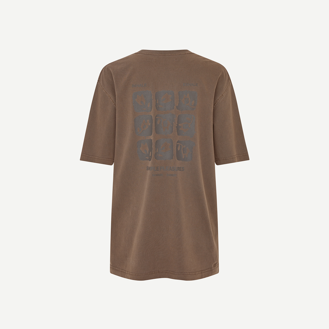 SAMSØE SAMSØE - SACOHEN T-SHIRT BROWN STAMP