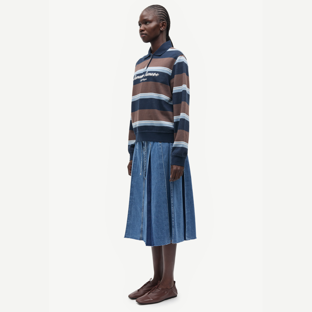 SAMSØE SAMSØE - SADORY LONGSLEEVE POLO W PASKI