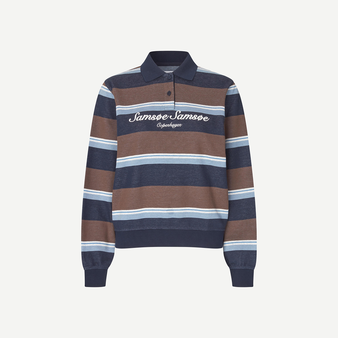 SAMSØE SAMSØE - SADORY LONGSLEEVE POLO W PASKI