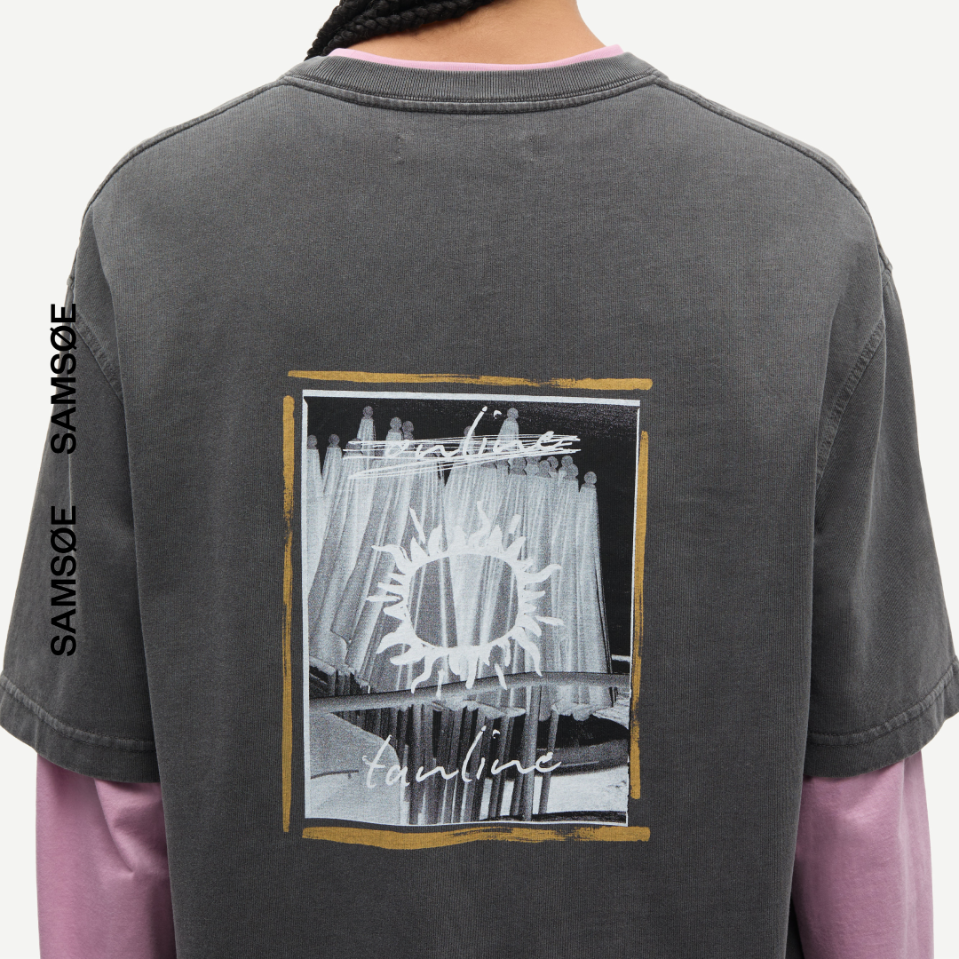 SAMSØE SAMSØE - SAGERGEI T-SHIRT SZARY