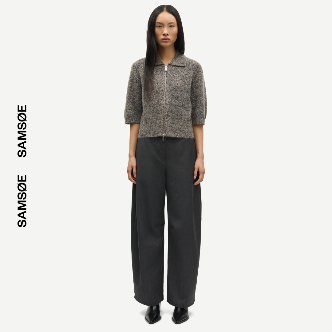 SAMSØE SAMSØE - SAKELSIE KARDIGAN BRĄZOWY MELANŻ