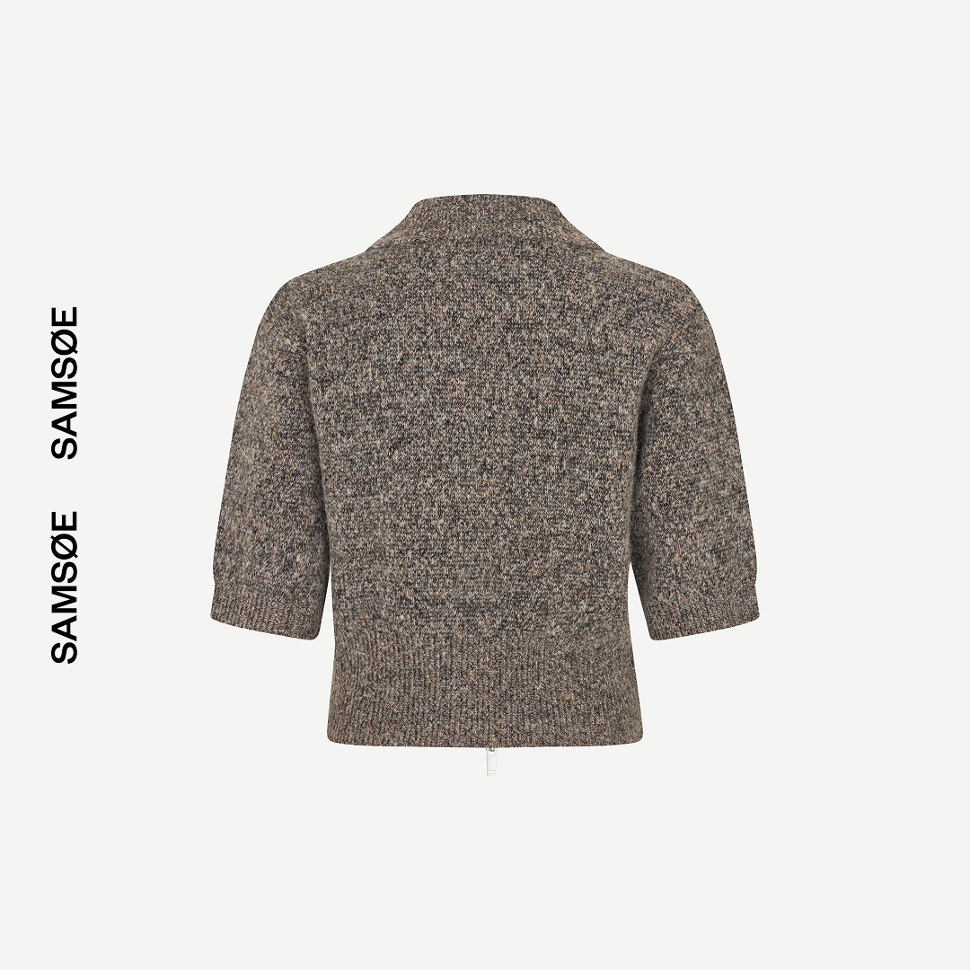 SAMSØE SAMSØE - SAKELSIE KARDIGAN BRĄZOWY MELANŻ
