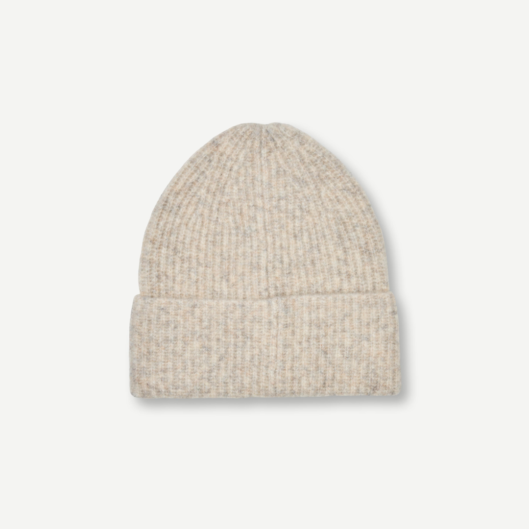 SAMSØE SAMSØE - SAPIA BEANIE CZAPKA ZIMOWA BEŻOWA
