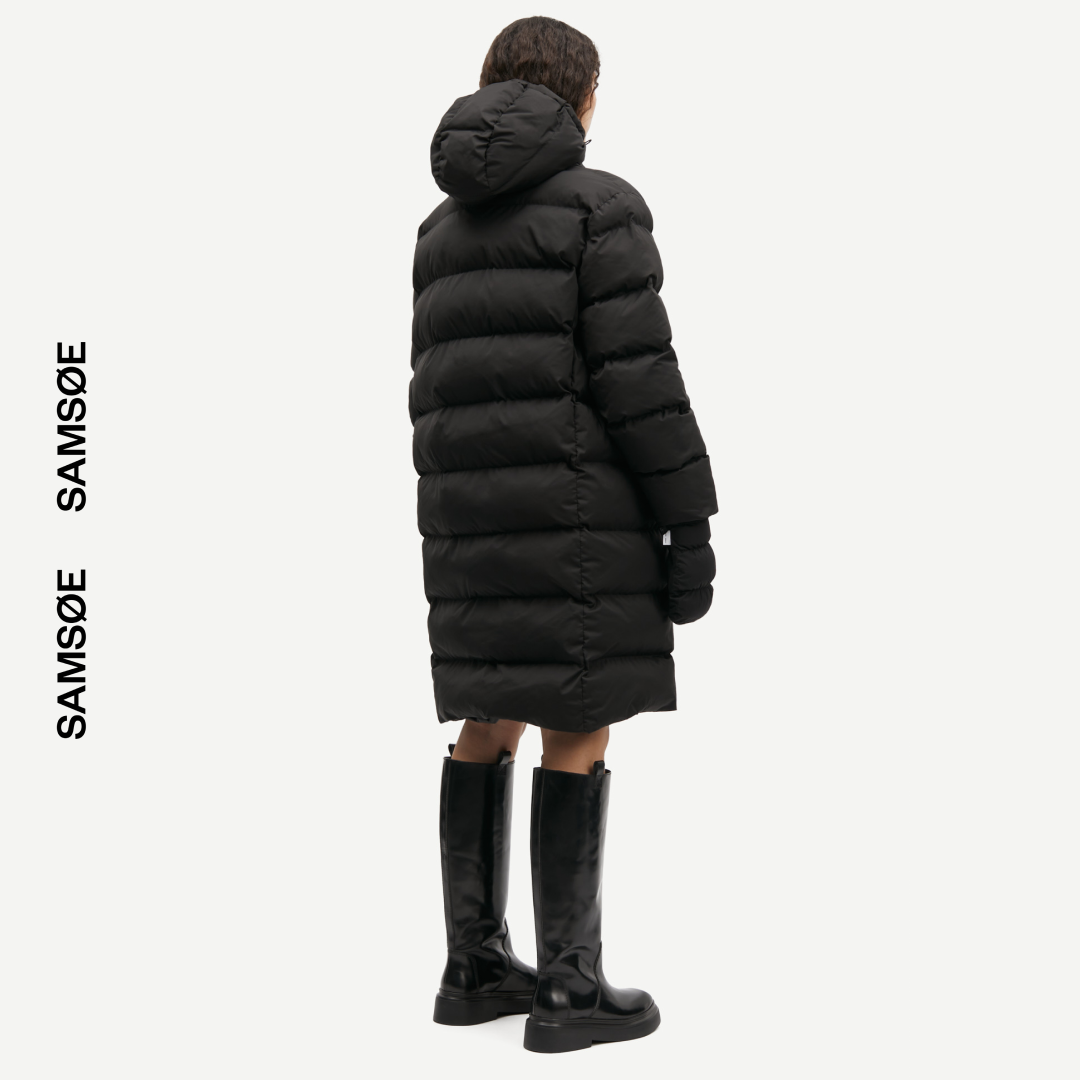 SAMSØE SAMSØE - SASERAN COAT PŁASZCZ ZIMOWY CZARNY