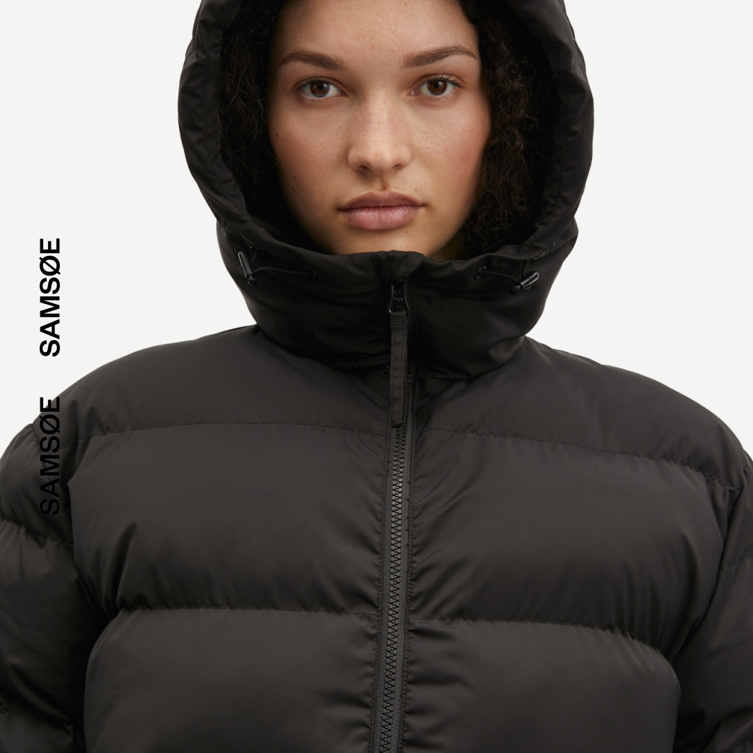 SAMSØE SAMSØE - SASERAN COAT PŁASZCZ ZIMOWY CZARNY