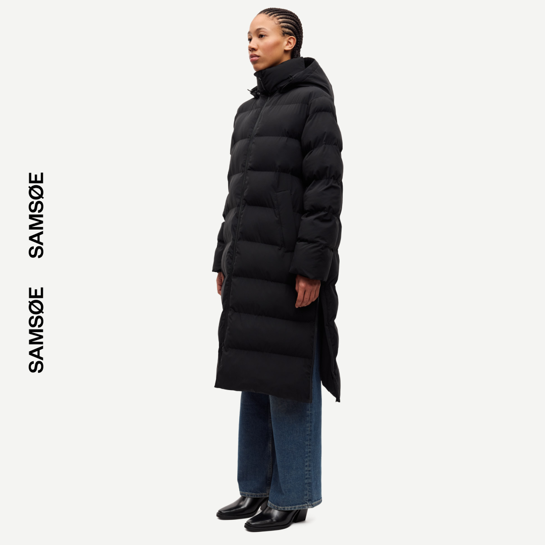 SAMSØE SAMSØE - SASERI PUFFER COAT PŁASZCZ ZIMOWY CZARNY